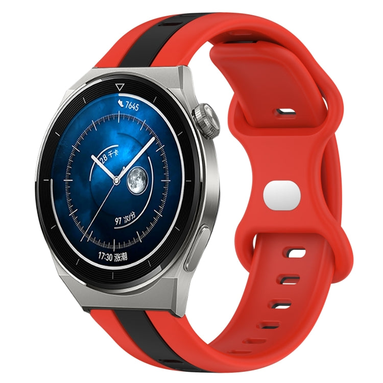 For Huawei Watch GT3 Pro 43mm 20mm Butterfly Buckle Two-Color Silicone Watch Band