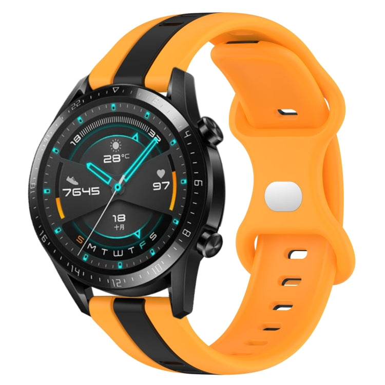 For Huawei Watch GT2 42mm 20mm Butterfly Buckle Two-Color Silicone Watch Band