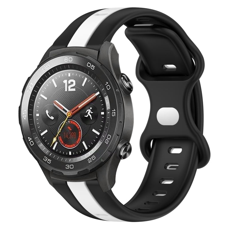 For Huawei Watch 2 20mm Butterfly Buckle Two-Color Silicone Watch Band