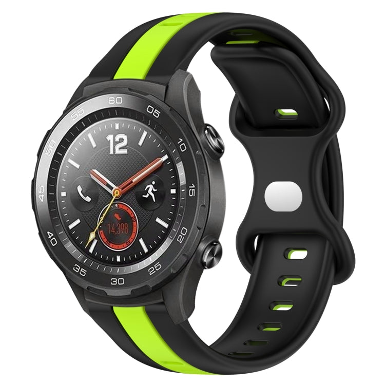 For Huawei Watch 2 20mm Butterfly Buckle Two-Color Silicone Watch Band