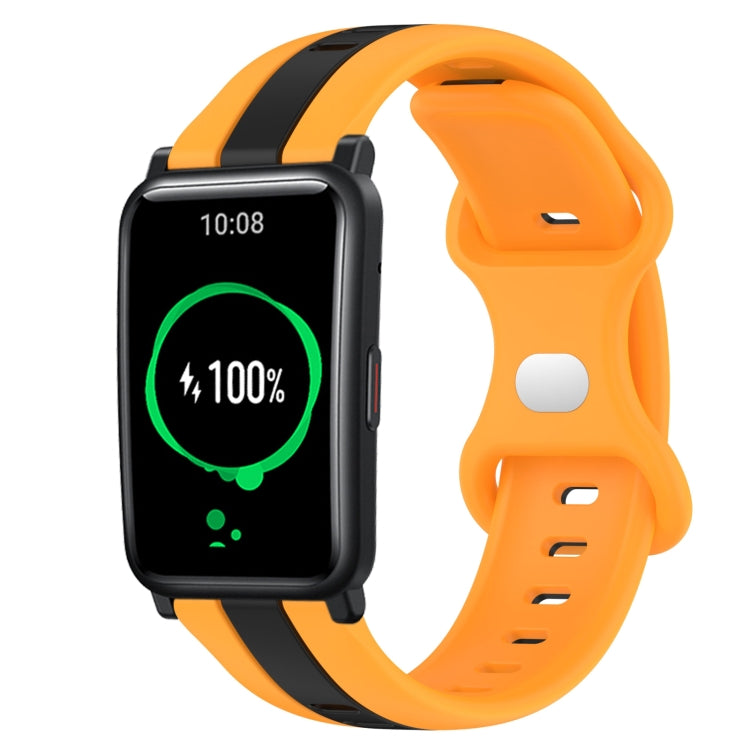 For Honor Watch ES 20mm Butterfly Buckle Two-Color Silicone Watch Band