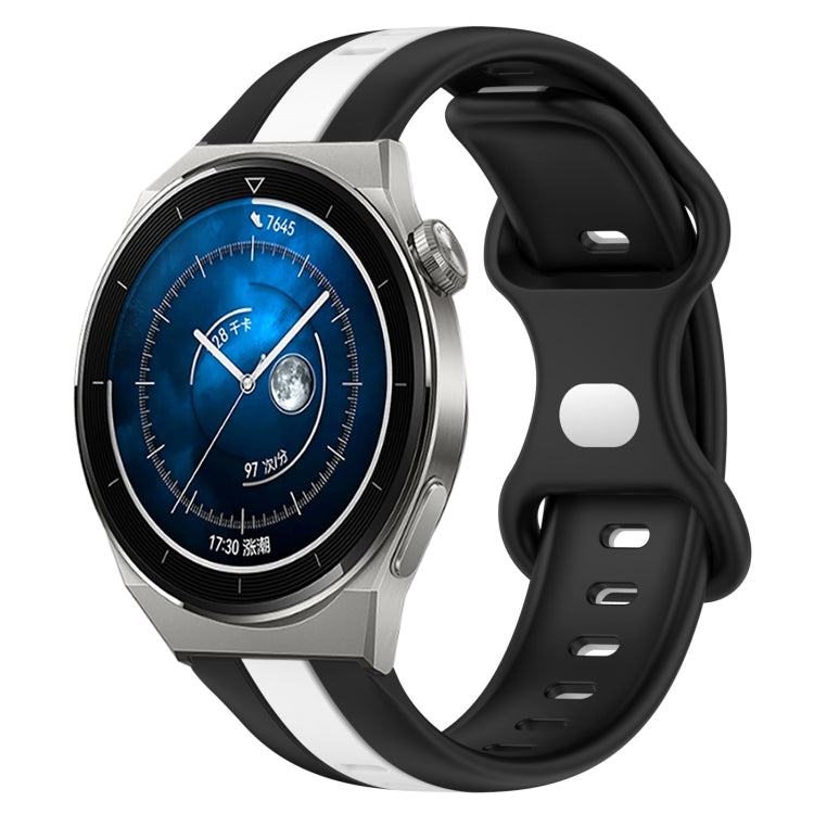 For Huawei Watch GT3 Pro 46mm 20mm Butterfly Buckle Two-Color Silicone Watch Band