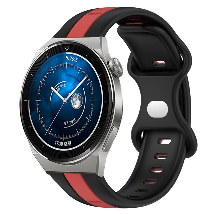 For Huawei Watch GT3 Pro 46mm 20mm Butterfly Buckle Two-Color Silicone Watch Band