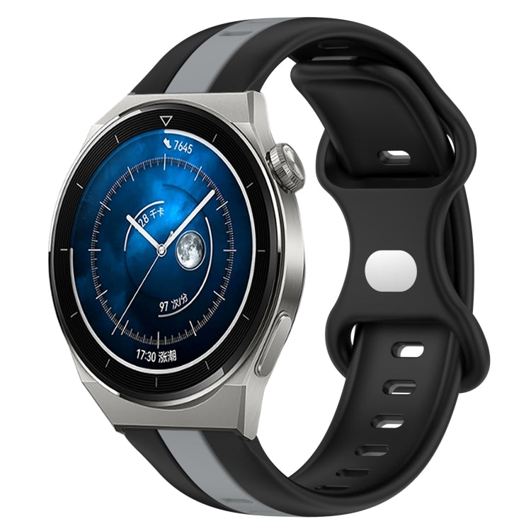 For Huawei Watch GT3 Pro 46mm 20mm Butterfly Buckle Two-Color Silicone Watch Band