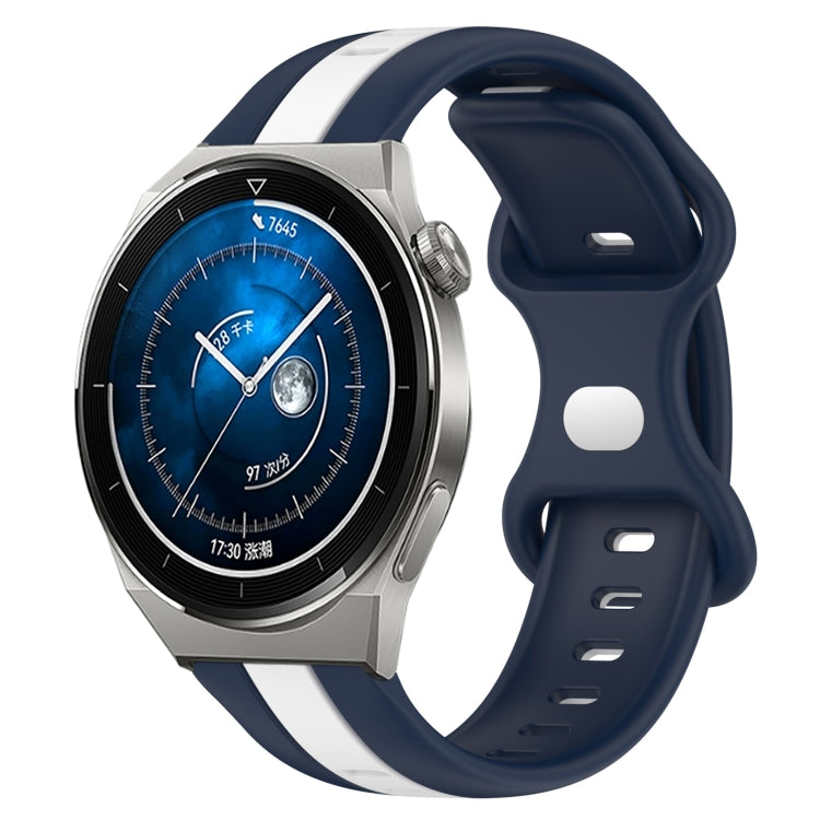 For Huawei Watch GT3 Pro 46mm 20mm Butterfly Buckle Two-Color Silicone Watch Band