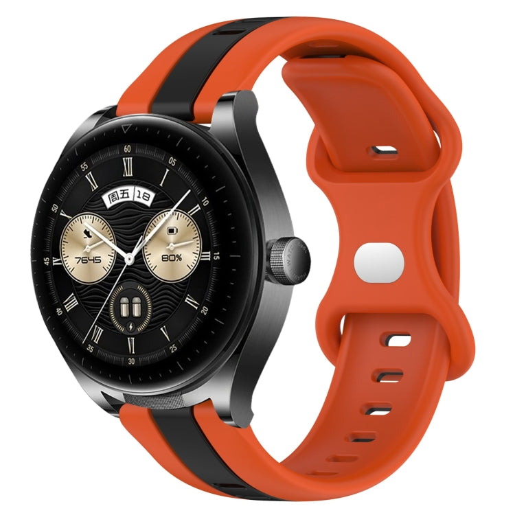 For Huawei Watch Buds 20mm Butterfly Buckle Two-Color Silicone Watch Band