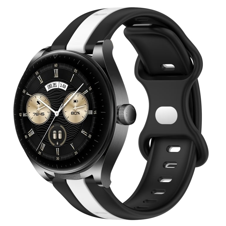 For Huawei Watch Buds 20mm Butterfly Buckle Two-Color Silicone Watch Band