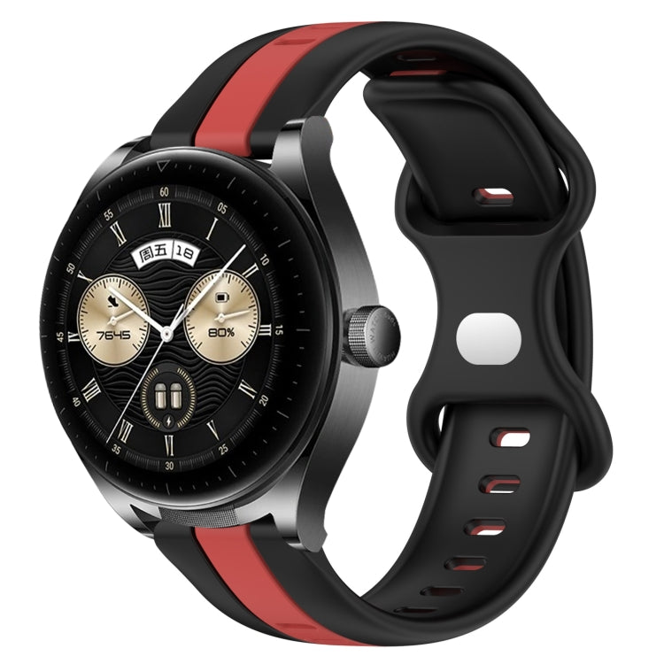 For Huawei Watch Buds 20mm Butterfly Buckle Two-Color Silicone Watch Band