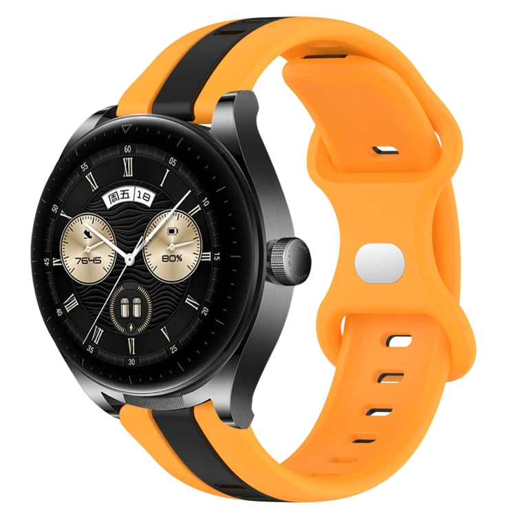 For Huawei Watch Buds 20mm Butterfly Buckle Two-Color Silicone Watch Band