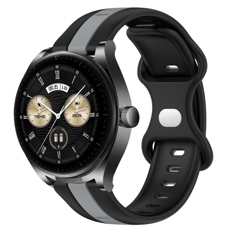 For Huawei Watch Buds 20mm Butterfly Buckle Two-Color Silicone Watch Band