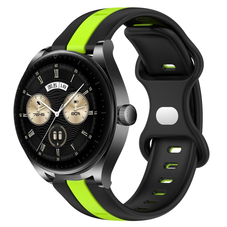 For Huawei Watch Buds 20mm Butterfly Buckle Two-Color Silicone Watch Band