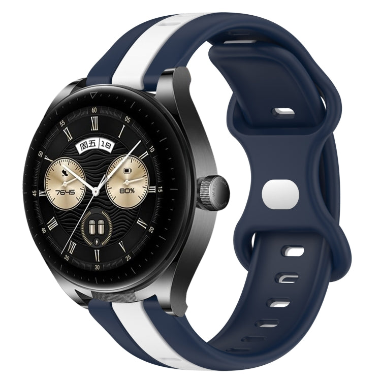 For Huawei Watch Buds 20mm Butterfly Buckle Two-Color Silicone Watch Band