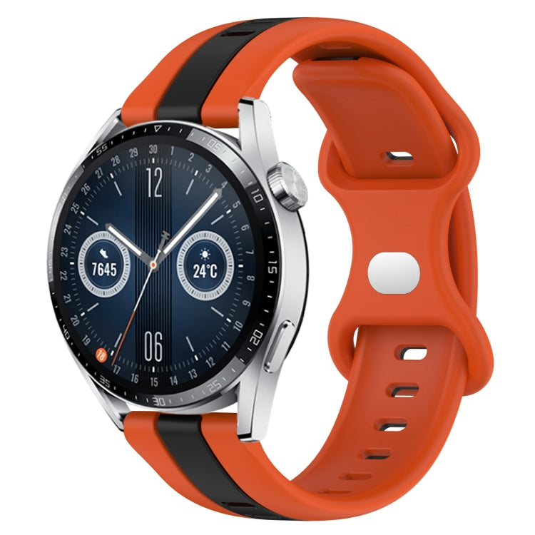 For Huawei Watch GT3 46mm 20mm Butterfly Buckle Two-Color Silicone Watch Band