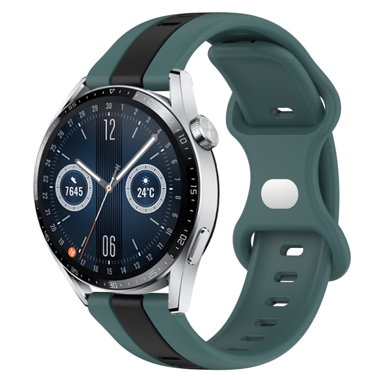 For Huawei Watch GT3 46mm 20mm Butterfly Buckle Two-Color Silicone Watch Band