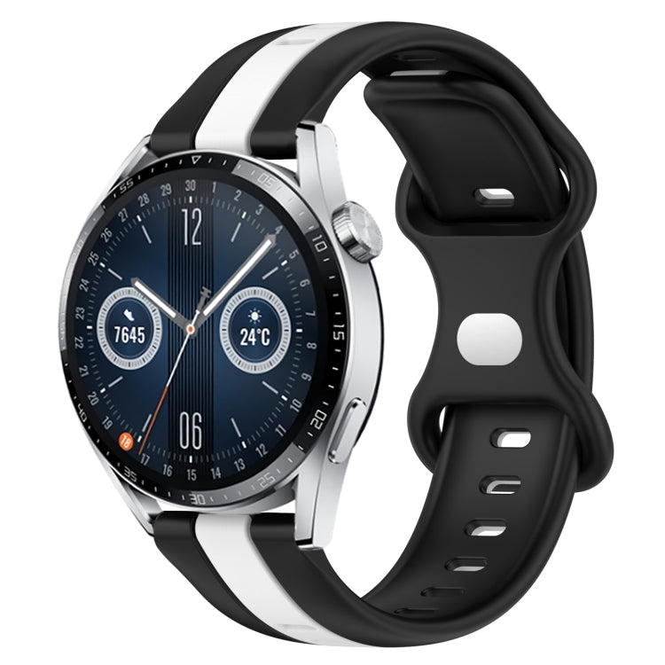 For Huawei Watch GT3 46mm 20mm Butterfly Buckle Two-Color Silicone Watch Band