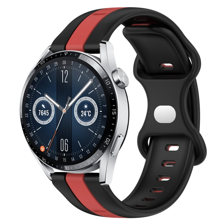 For Huawei Watch GT3 46mm 20mm Butterfly Buckle Two-Color Silicone Watch Band