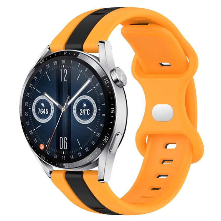 For Huawei Watch GT3 46mm 20mm Butterfly Buckle Two-Color Silicone Watch Band