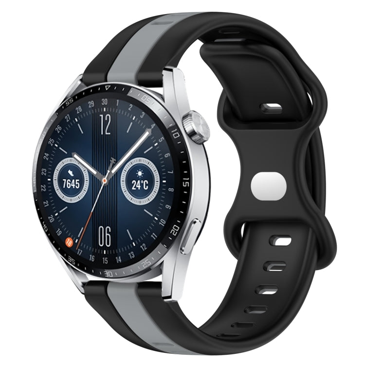 For Huawei Watch GT3 46mm 20mm Butterfly Buckle Two-Color Silicone Watch Band