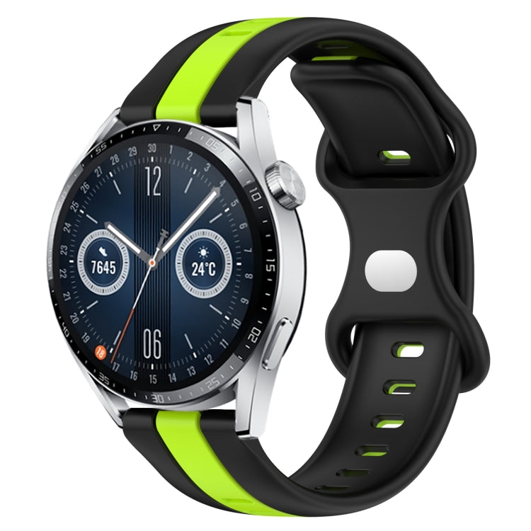 For Huawei Watch GT3 46mm 20mm Butterfly Buckle Two-Color Silicone Watch Band