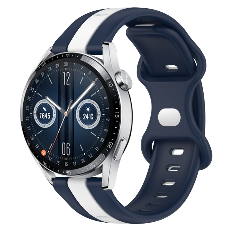 For Huawei Watch GT3 46mm 20mm Butterfly Buckle Two-Color Silicone Watch Band