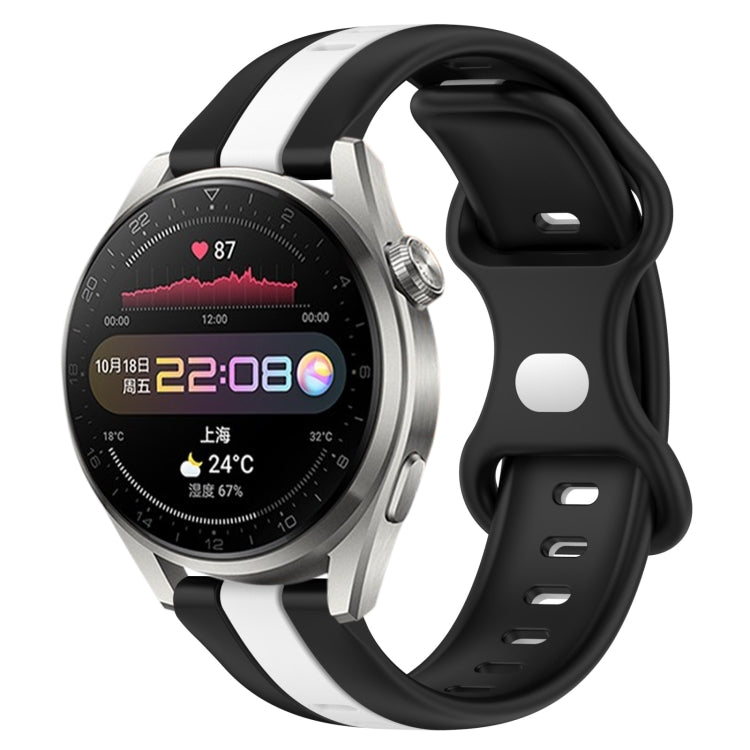 For Huawei Watch 3 Pro New 20mm Butterfly Buckle Two-Color Silicone Watch Band