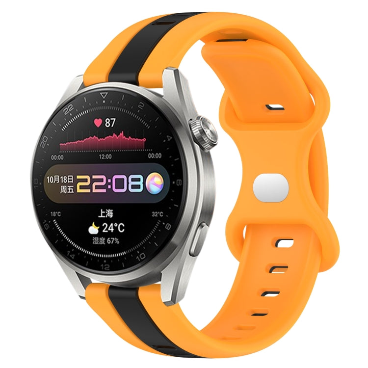 For Huawei Watch 3 Pro New 20mm Butterfly Buckle Two-Color Silicone Watch Band