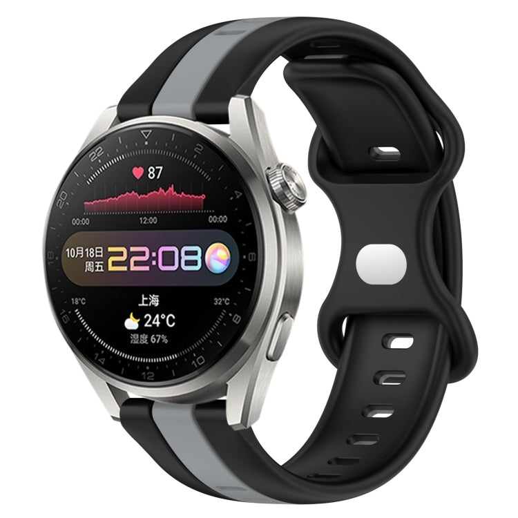 For Huawei Watch 3 Pro New 20mm Butterfly Buckle Two-Color Silicone Watch Band