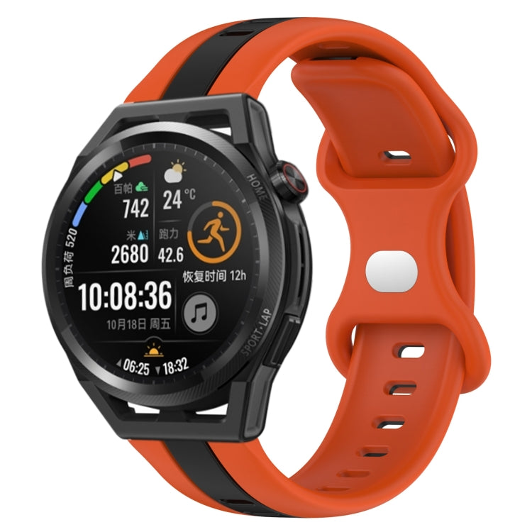 For Huawei Watch GT Runner 20mm Butterfly Buckle Two-Color Silicone Watch Band