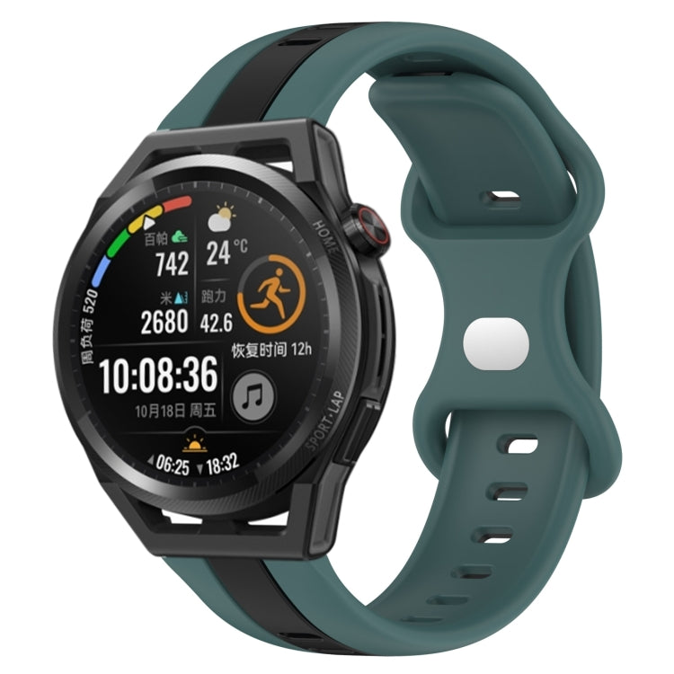 For Huawei Watch GT Runner 20mm Butterfly Buckle Two-Color Silicone Watch Band