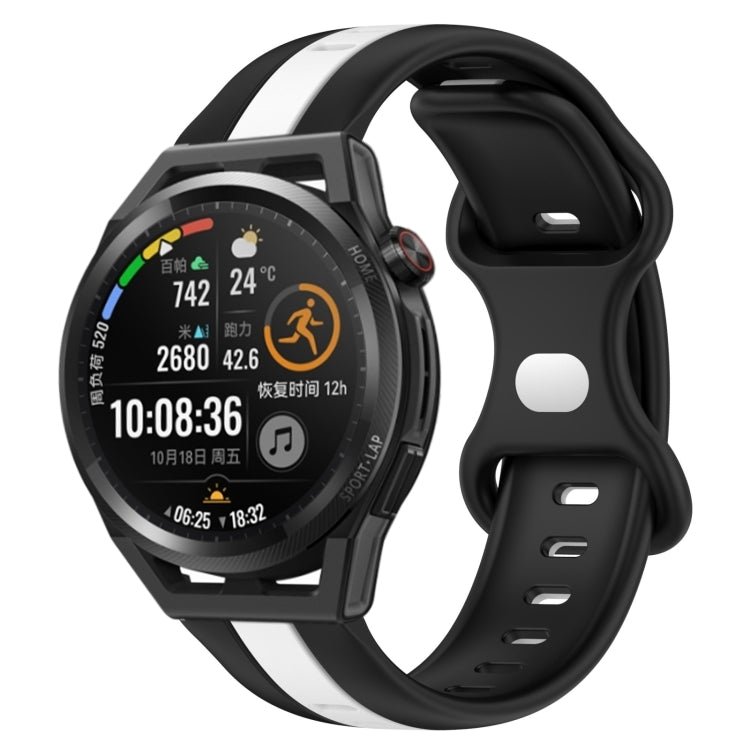 For Huawei Watch GT Runner 20mm Butterfly Buckle Two-Color Silicone Watch Band