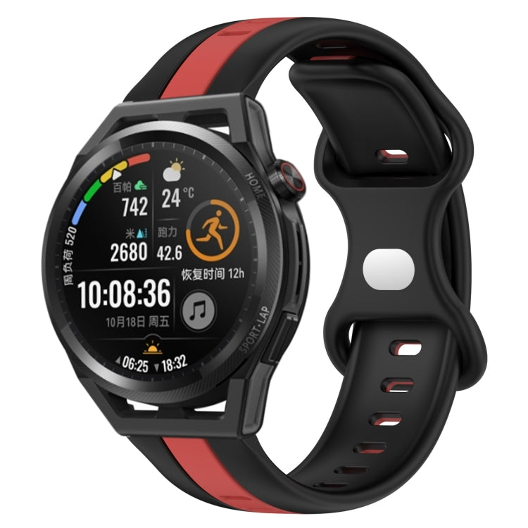 For Huawei Watch GT Runner 20mm Butterfly Buckle Two-Color Silicone Watch Band