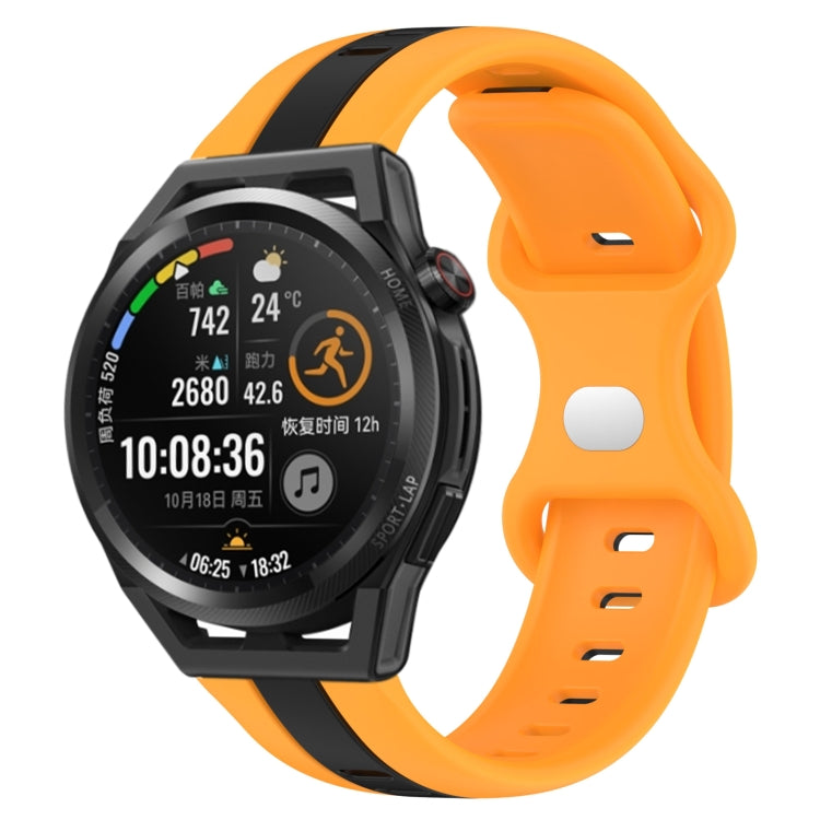 For Huawei Watch GT Runner 20mm Butterfly Buckle Two-Color Silicone Watch Band