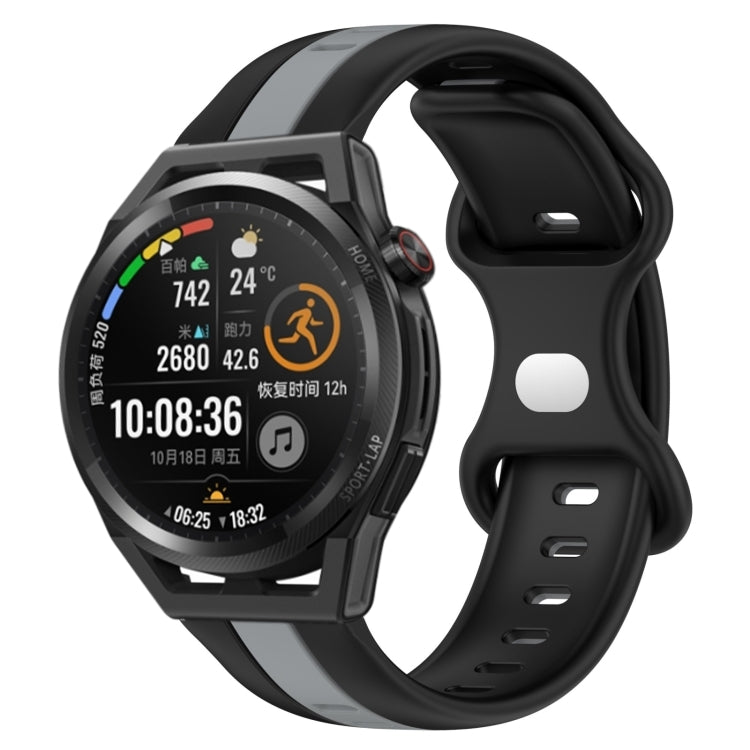 For Huawei Watch GT Runner 20mm Butterfly Buckle Two-Color Silicone Watch Band