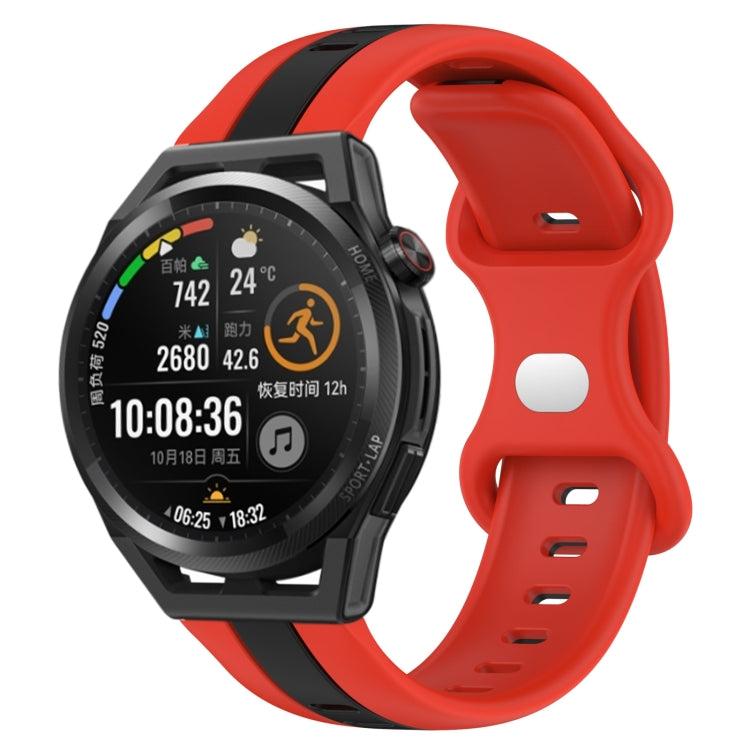 For Huawei Watch GT Runner 20mm Butterfly Buckle Two-Color Silicone Watch Band