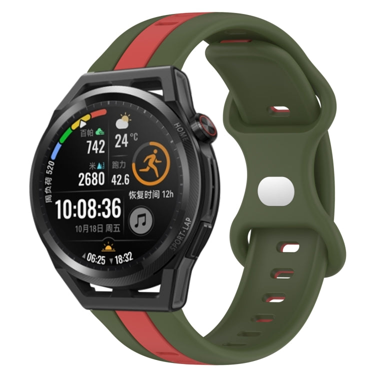 For Huawei Watch GT Runner 20mm Butterfly Buckle Two-Color Silicone Watch Band