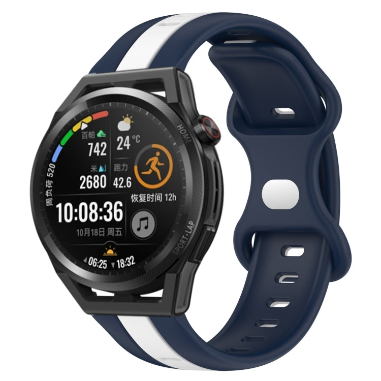 For Huawei Watch GT Runner 20mm Butterfly Buckle Two-Color Silicone Watch Band