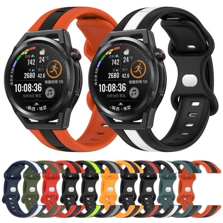 For Huawei Watch GT Runner 20mm Butterfly Buckle Two-Color Silicone Watch Band