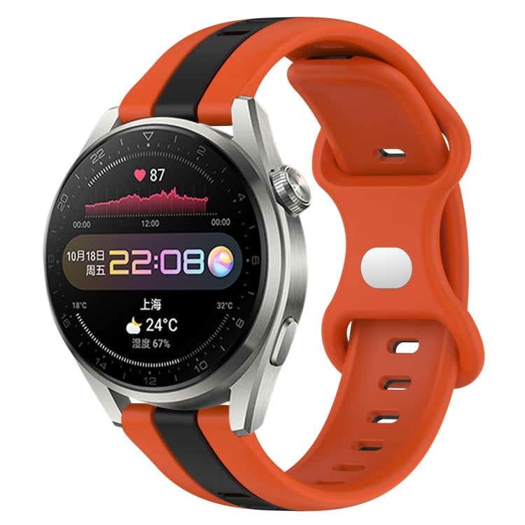For Huawei Watch 3 Pro 20mm Butterfly Buckle Two-Color Silicone Watch Band