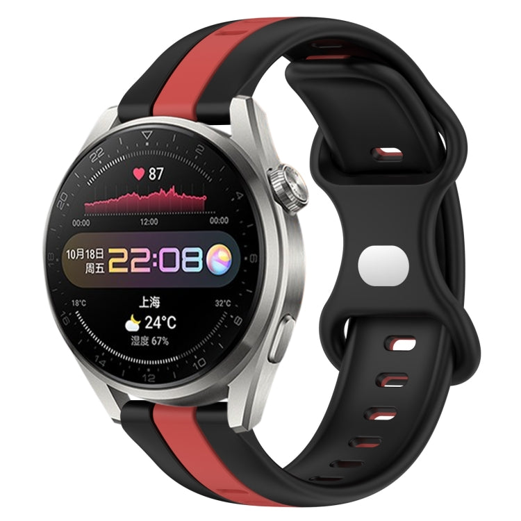 For Huawei Watch 3 Pro 20mm Butterfly Buckle Two-Color Silicone Watch Band