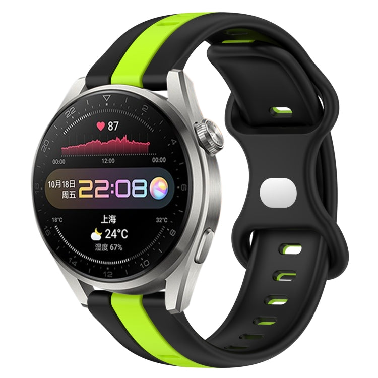 For Huawei Watch 3 Pro 20mm Butterfly Buckle Two-Color Silicone Watch Band