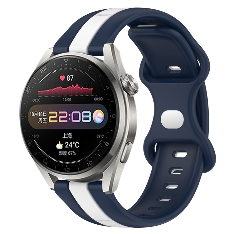 For Huawei Watch 3 Pro 20mm Butterfly Buckle Two-Color Silicone Watch Band