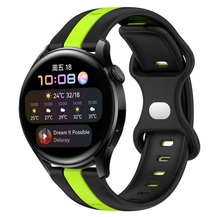 For Huawei Watch 3 20mm Butterfly Buckle Two-Color Silicone Watch Band