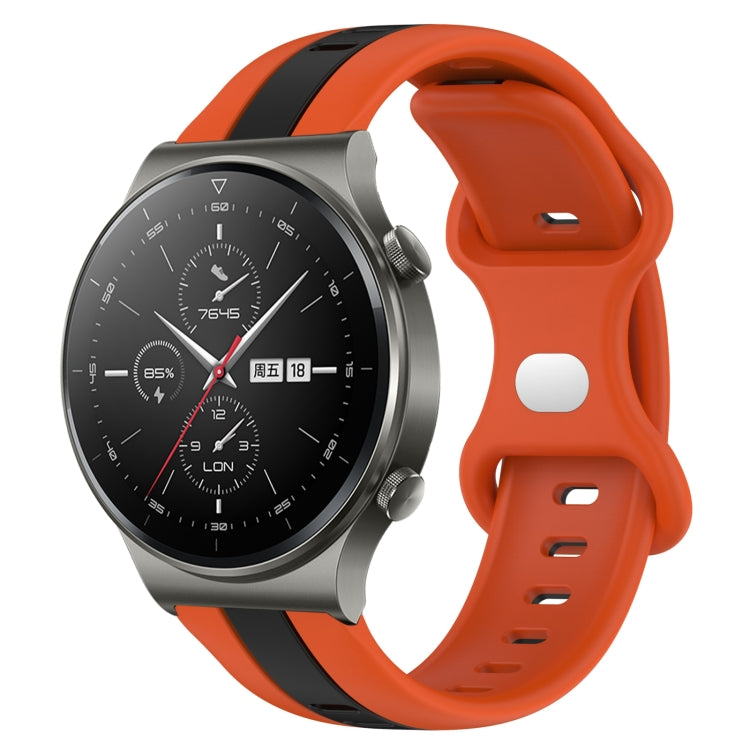 For Huawei GT2 Pro 20mm Butterfly Buckle Two-Color Silicone Watch Band
