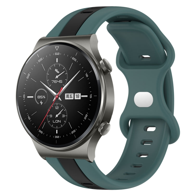 For Huawei GT2 Pro 20mm Butterfly Buckle Two-Color Silicone Watch Band