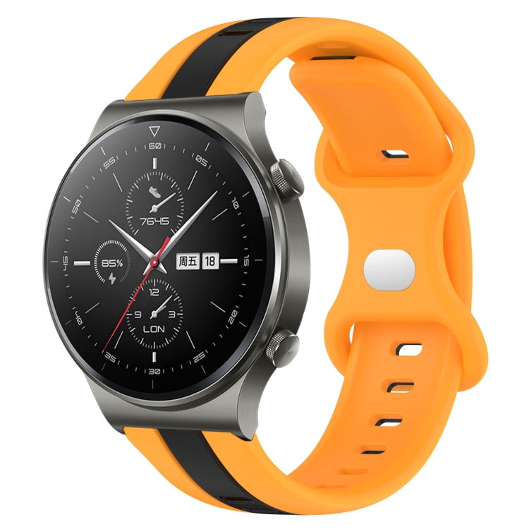 For Huawei GT2 Pro 20mm Butterfly Buckle Two-Color Silicone Watch Band