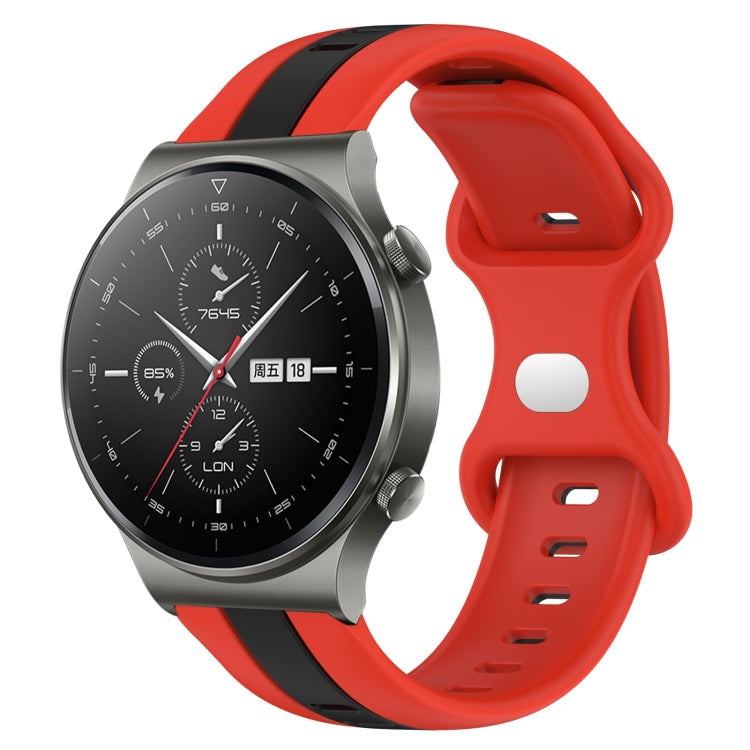 For Huawei GT2 Pro 20mm Butterfly Buckle Two-Color Silicone Watch Band