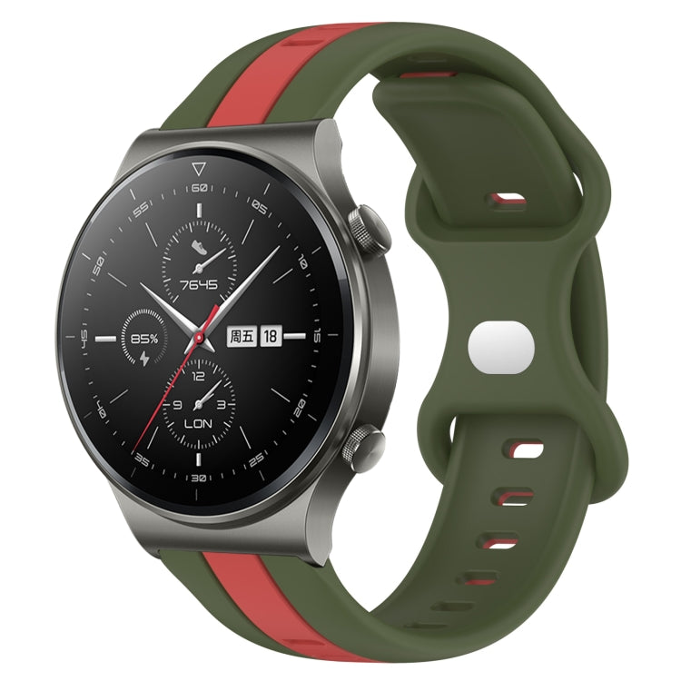 For Huawei GT2 Pro 20mm Butterfly Buckle Two-Color Silicone Watch Band