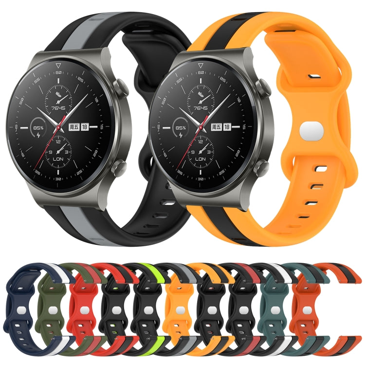 For Huawei GT2 Pro 20mm Butterfly Buckle Two-Color Silicone Watch Band