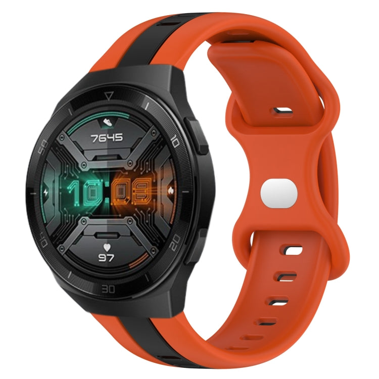 For Huawei Watch GT 2E 20mm Butterfly Buckle Two-Color Silicone Watch Band