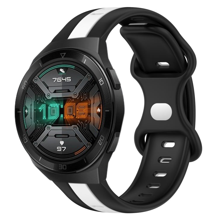 For Huawei Watch GT 2E 20mm Butterfly Buckle Two-Color Silicone Watch Band